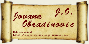 Jovana Obradinović vizit kartica